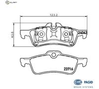 HELLA 8DB 355 011-351 Brake pad set