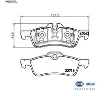 HELLA 8DB 355 011-351 Brake pad set
