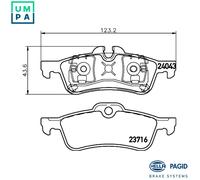 HELLA 8DB 355 011-351 Brake pad set