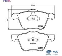 BRAKE PAD SET DISC BRAKE 8DB 355 011-571 FOR VOLVO XC90/SUV S60 V70/Mk/II 2.0L