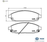 HELLA 8DB 355 012-101 Brake pad set