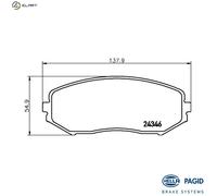 Hella Brake Pad Set 8DB 355 012-351 for Suzuki Grand Vitara I/II, XL7