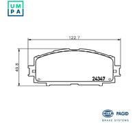 HELLA 8DB 355 012-361 Brake pad set