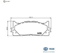 HELLA 8DB 355 012-401 Brake pad set