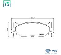 HELLA 8DB 355 012-401 Brake pad set