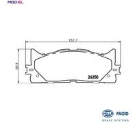 HELLA 8DB 355 012-401 Brake pad set