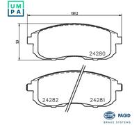 HELLA 8DB 355 012-901 Brake pad set
