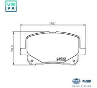 BRAKE PAD SET DISC BRAKE 8DB 355 013-161 FOR TOYOTA ESTIMA/PREVIA TARAGO 2.4L