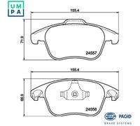 HELLA 8DB 355 013-351 Brake pad set