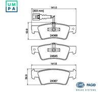 BRAKE PAD SET DISC BRAKE 8DB 355 013-841 FOR VW CARAVELLE/Bus/TRANSPORTER/Mk