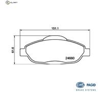 HELLA 8DB 355 013-911 Brake pad set
