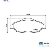 HELLA 8DB 355 013-911 Brake pad set