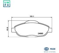 HELLA 8DB 355 013-911 Brake pad set