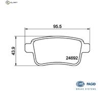 HELLA 8DB 355 013-971 Brake pad set