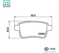 HELLA 8DB 355 013-971 Brake pad set