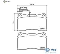 BRAKE PAD SET DISC BRAKE 8DB 355 014-731 FOR ALFA ROMEO LANCIA MASERATI