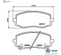 HELLA 8DB 355 014-901 Brake pad set