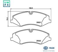HELLA 8DB 355 015-081 Brake pad set