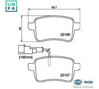 BRAKE PAD SET DISC BRAKE 8DB 355 015-541 FOR ALFA ROMEO GIULIETTA/Hatchback 2.0L