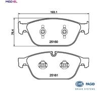 HELLA 8DB 355 016-021 Brake pad set