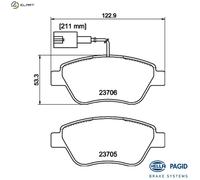 HELLA 8DB 355 016-071 Brake pad set