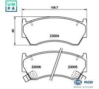 HELLA 8DB 355 016-661 Brake pad set