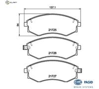 HELLA 8DB 355 016-691 Brake pad set