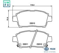 HELLA 8DB 355 017-081 Brake pad set