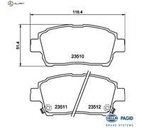 HELLA 8DB 355 017-081 Brake pad set