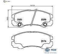 Brake Pad Set For Disc Brake HELLA 8DB 355 017-131 Fits Opel Vauxhall Frontera