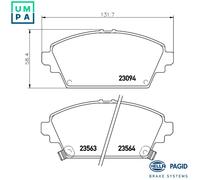 HELLA 8DB 355 017-171 Brake pad set