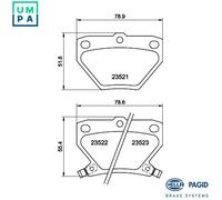 HELLA 8DB 355 017-221 Brake pad set