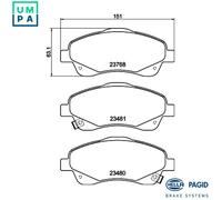 HELLA 8DB 355 017-321 Brake pad set