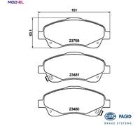 HELLA 8DB 355 017-321 Brake pad set