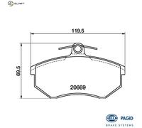 HELLA 8DB 355 017-701 Brake pad set
