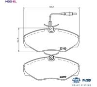 HELLA 8DB 355 018-501 Brake pad set