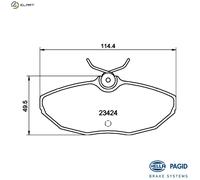 HELLA 8DB 355 018-561 Brake pad set