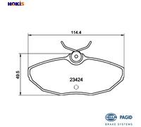 HELLA 8DB 355 018-561 Brake pad set