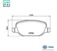 HELLA 8DB 355 018-771 Brake pad set