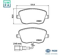 HELLA 8DB 355 018-811 Brake pad set