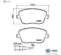 HELLA 8DB 355 018-811 Brake pad set