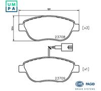 BRAKE PAD SET DISC BRAKE 8DB 355 018-831 FOR ZOTYE FIAT BRAVO/Van/II MULTIPLA