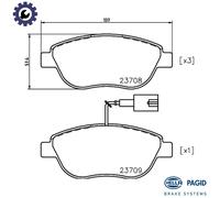 BRAKE PAD SET DISC BRAKE 8DB 355 018-831 FOR ZOTYE FIAT BRAVO/Van/II MULTIPLA