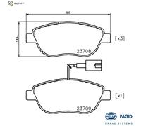 BRAKE PAD SET DISC BRAKE 8DB 355 018-831 FOR ZOTYE FIAT BRAVO/Van/II MULTIPLA