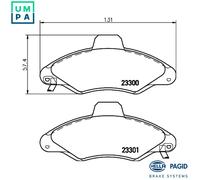 HELLA 8DB 355 019-291 Brake pad set