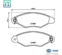 HELLA 8DB 355 019-301 Brake pad set