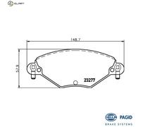 HELLA 8DB 355 019-411 Brake pad set