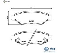 HELLA 8DB 355 020-011 Brake pad set