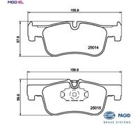 HELLA 8DB 355 020-201 Brake pad set