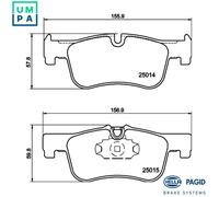 HELLA 8DB 355 020-201 Brake pad set